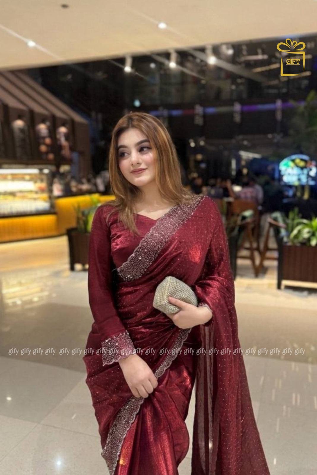Soft Georgette Stone Work Saree